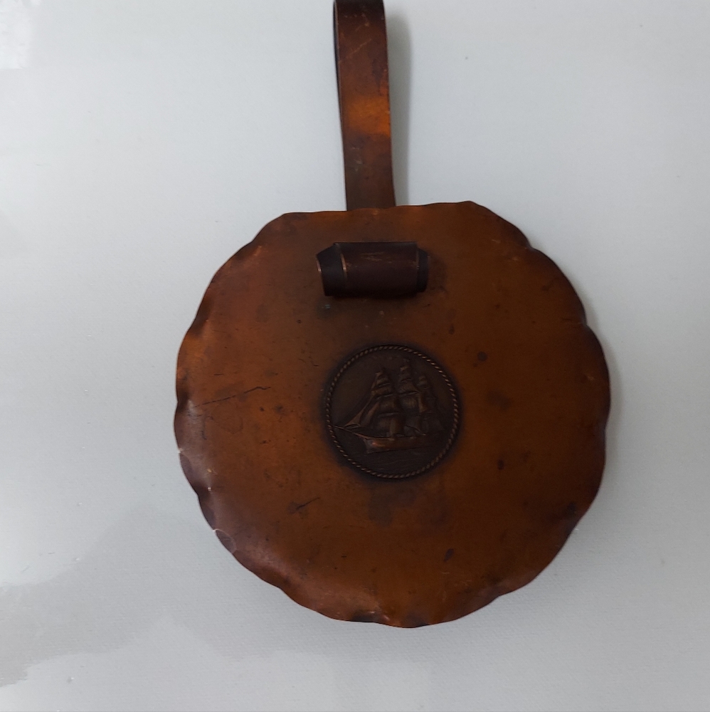 Drumgold Round Copper Silent Butler Crumb Catcher Ship Accents 9"x6"